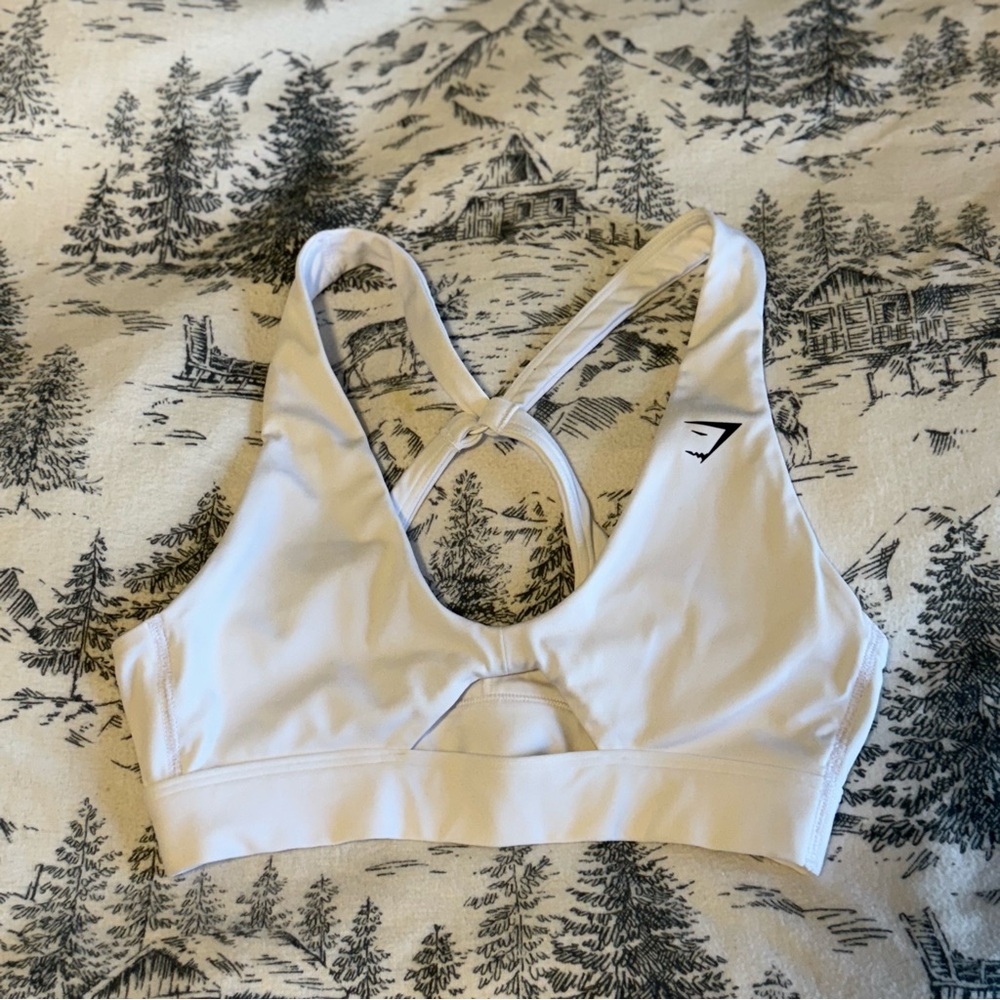 Gymshark peek a boo sports bra | white | size small